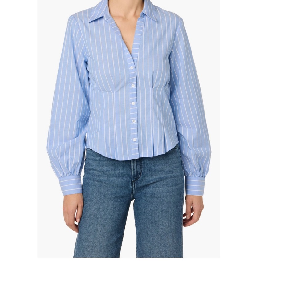 Joe's Stripe Pleated Cotton Button-Up Shirt - Picture 3 of 8